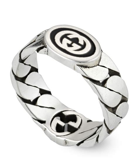 womens silver gucci jewellery|Gucci interlocking ring silver.